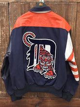 Load image into Gallery viewer, Detroit Tigers Vintage 90s Leaping Tiger Through D Jeff Hamilton Varsity Jacket Navy Orange ABC Vintage 