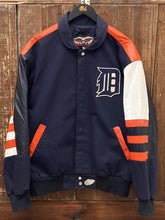 Load image into Gallery viewer, Detroit Tigers Vintage 90s Leaping Tiger Through D Jeff Hamilton Varsity Jacket Navy Orange ABC Vintage 