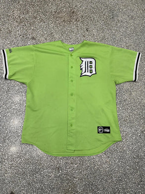 Detroit Tigers Vintage 90s Majestic Baseball Jersey Neon Green ABC Vintage 