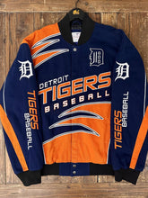 Load image into Gallery viewer, Detroit Tigers Vintage 90s Racing Varsity Jacket Navy Orange ABC Vintage 