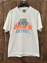 Load image into Gallery viewer, Detroit Tigers Vintage 90s Skyline Tiger Head Tee Aged White Neon Orange Blue ABC Vintage 
