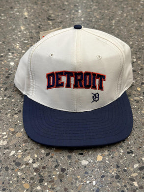 Detroit Tigers Vintage 90s Spell Out Letters Snapback White Navy ABC Vintage 