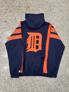 Detroit Tigers Vintage 90s Starter Anorak Jacket Navy Orange ABC Vintage 