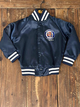Load image into Gallery viewer, Detroit Tigers Vintage 90s Youth Locker Line Chalkline Satin Bomber Jacket Navy ABC Vintage 
