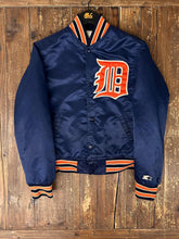 Load image into Gallery viewer, Detroit Tigers Vintage 90s Youth Starter Bomber Jacket Navy Orange ABC Vintage 