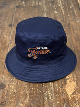 Load image into Gallery viewer, Detroit Tigers Vintage National Coney Island Reversible Bucket Hat Navy Grey ABC Vintage 