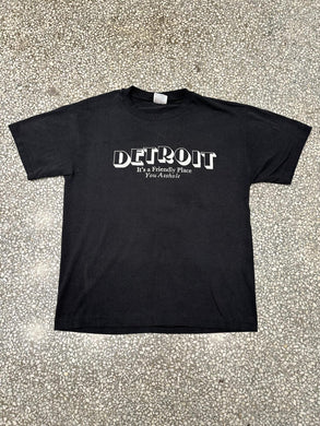 Detroit Vintage 90s It's a Friendly Place You Asshole Faded Black ABC Vintage 