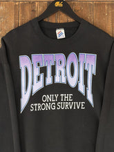 Load image into Gallery viewer, Detroit Vintage 90s Only The Strong Survive Crewneck Black Purple ABC Vintage 