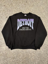 Load image into Gallery viewer, Detroit Vintage 90s Only The Strong Survive Crewneck Black Purple ABC Vintage 