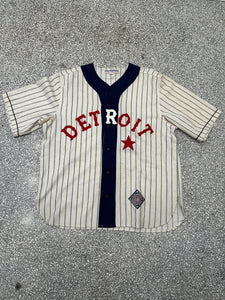 Detroit Vintage 90s Pinstripes Wool Baseball Jersey Cream ABC Vintage 