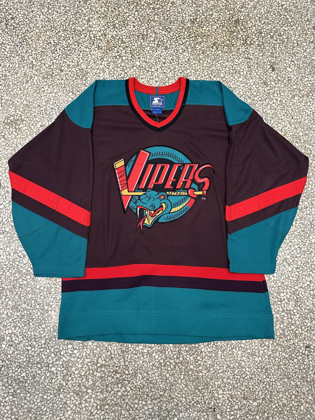 Detroit Vipers Vintage 90s Starter Hockey Jersey ABC Vintage