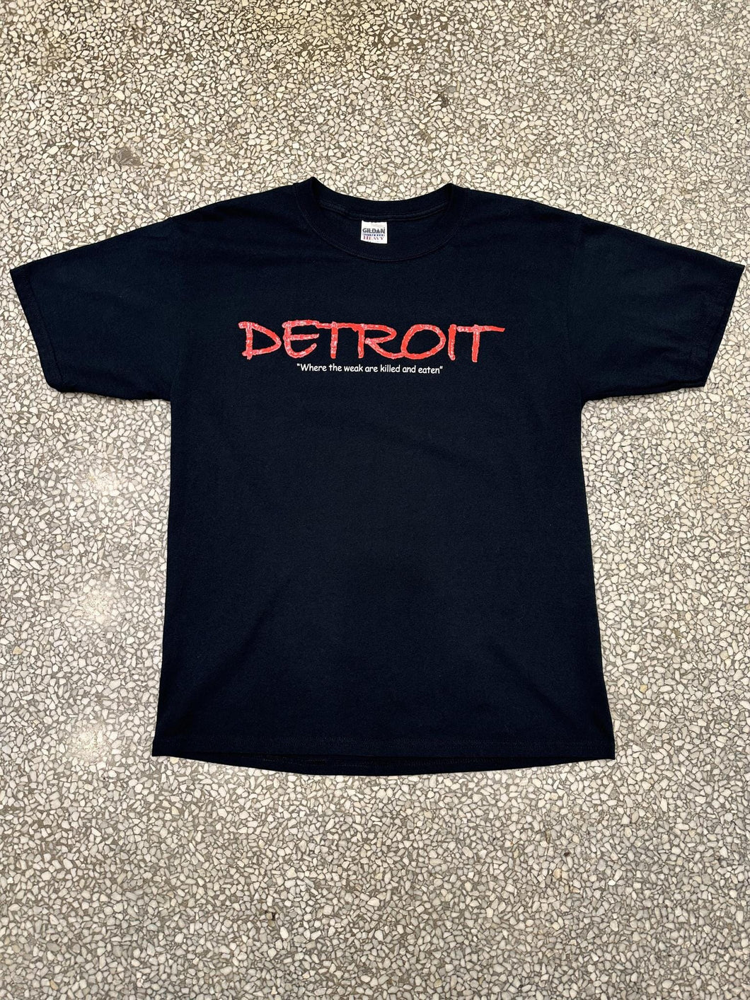 Detroit Where The Weak Are Killed And Eaten Vintage 90s Patent Logo Tee Black ABC Vintage 