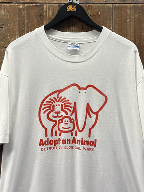 Detroit Zoological Parks Vintage 90s Adopt An Animal Tee White ABC Vintage 
