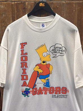 Florida Gators Vintage 1990 Bart Simpson Tee White ABC Vintage 