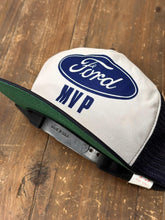 Load image into Gallery viewer, Ford MVP Vintage 80s Trucker Hat White Navy ABC Vintage 