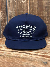 Load image into Gallery viewer, Ford Thomas Lapeer Michigan Vintage 80s Snapback Navy ABC Vintage 
