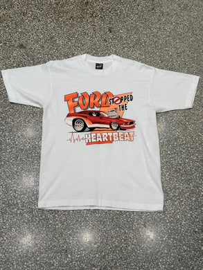 Ford Vintage 90s Stopped The Heartbeat Tee White ABC Vintage 