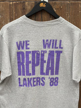 Load image into Gallery viewer, Fuck Pistons We Will Repeat Lakers Vintage 1988 Tee Paper Thin Grey ABC Vintage 