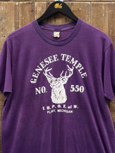 Load image into Gallery viewer, Genesee Temple No. 550 Flint Michigan Vintage 80s Tee Purple ABC Vintage 