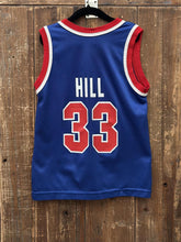 Load image into Gallery viewer, Grant Hill Vintage 90s Youth Detroit Pistons Champion Jersey Blue ABC Vintage 