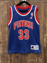 Load image into Gallery viewer, Grant Hill Vintage 90s Youth Detroit Pistons Champion Jersey Blue ABC Vintage 