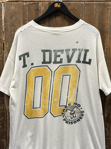 Green Bay Packers Vintage 1993 In Your Face Taz Devil Paper Thin Faded White ABC Vintage 