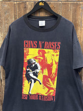 Load image into Gallery viewer, Guns N' Roses Vintage 1991 Use Your Illusion Tour Tee Faded Black ABC Vintage 