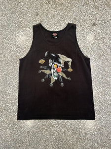 Harley Davidson Vintage 90s Detroit Michigan Tank Top Faded Black ABC Vintage 