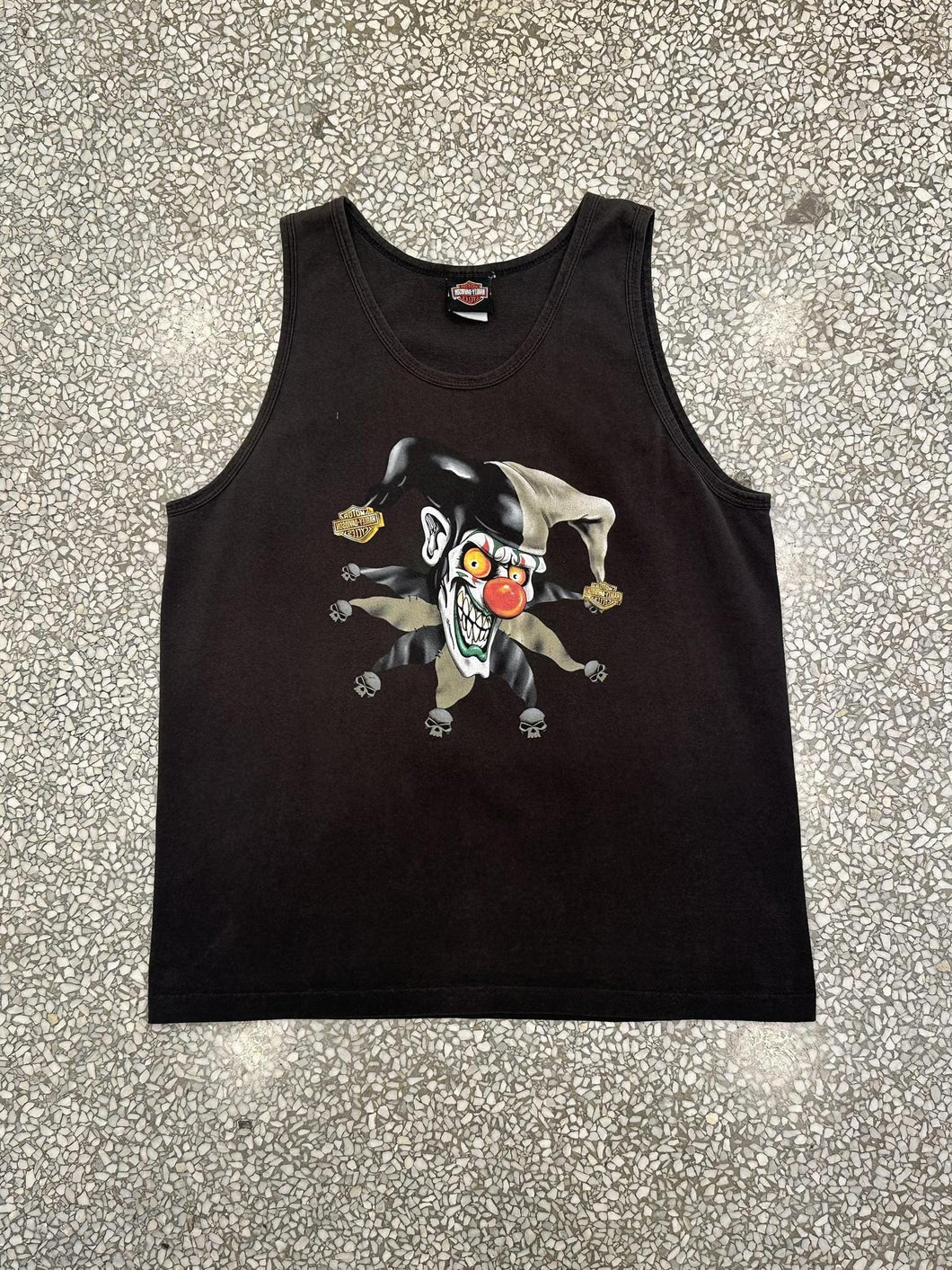 Harley Davidson Vintage 90s Detroit Michigan Tank Top Faded Black ABC Vintage 