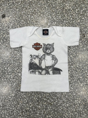 Harley Davidson Vintage 90s Wolf Baby Tee White ABC Vintage 