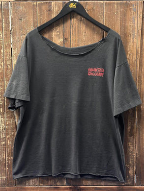 Haunted Gallery Vintage 90s Boxy Cropped Tee Faded Black ABC Vintage 