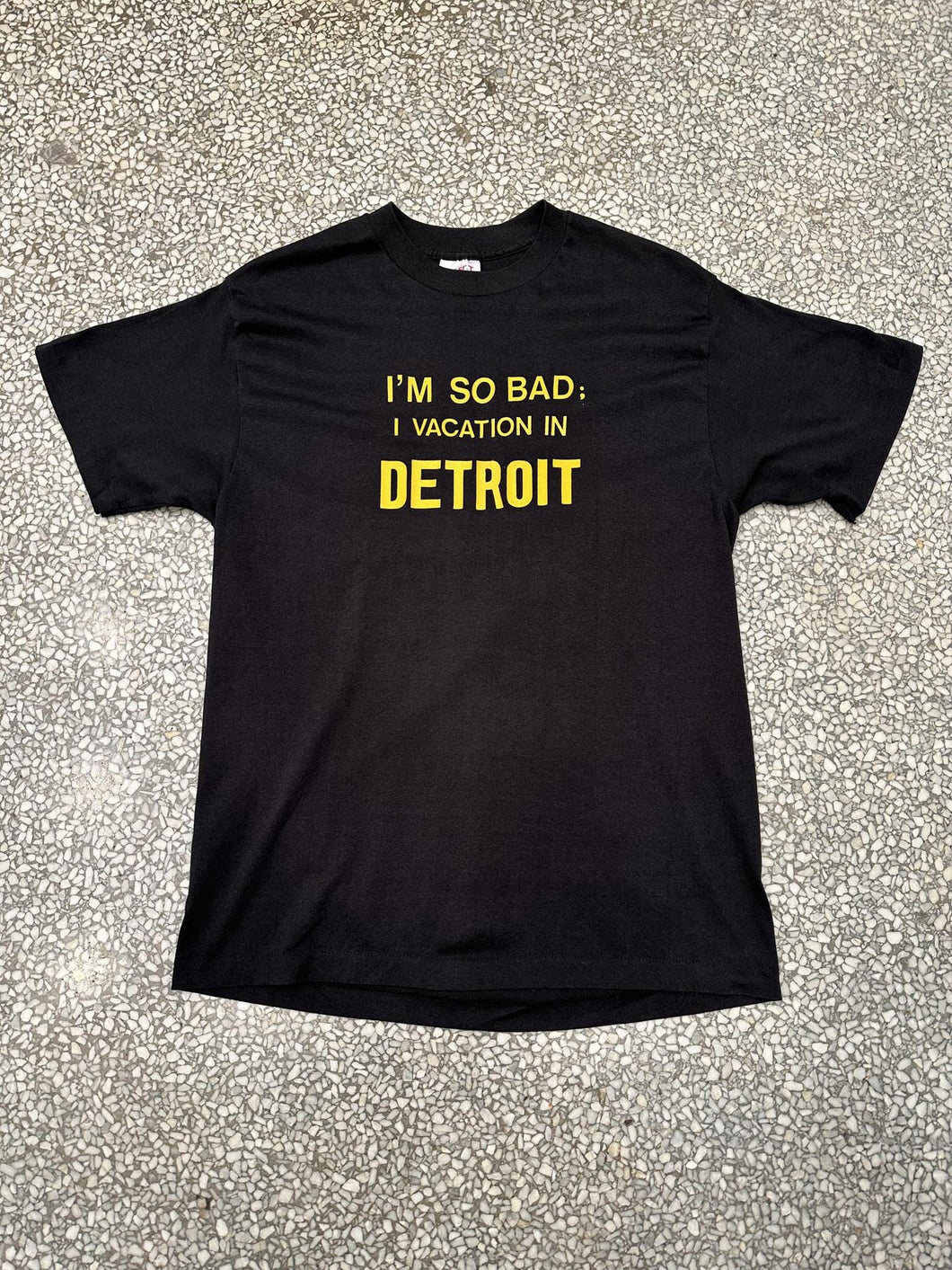 I'm So Bad I Vacation In Detroit Vintage 90s Black Yellow ABC Vintage 