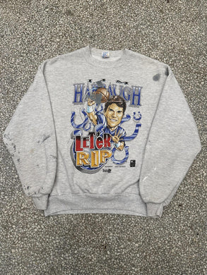 Jim Harbaugh Indianapolis Colts Vintage 1996 Painted Crewneck Grey ABC Vintage 