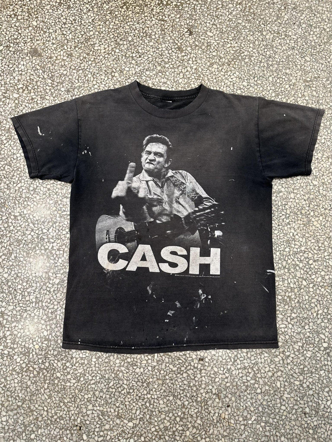 Johnny Cash Vintage 2000s Sun Faded Painted Tee ABC Vintage 