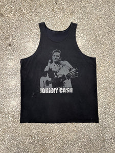 Johnny Cash Vintage 90s Tank Top Faded Black ABC Vintage 