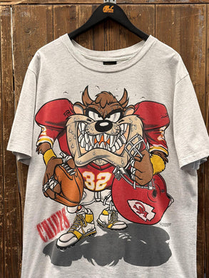 Kansas City Chiefs Vintage 1994 Taz Sweating Tee Grey ABC Vintage 