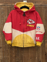 Load image into Gallery viewer, Kansas City Chiefs Vintage 90s Youth Pro Line Hooded Jacket ABC Vintage 