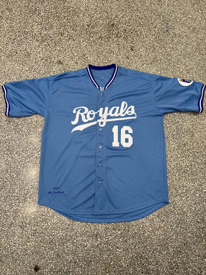 Kansas City Royals Vintage 90s Bo Jackson Bootleg Baseball Jersey Light Blue ABC Vintage 