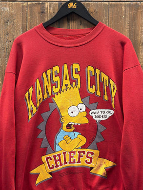 Kansas City Vintage 1990 Bart Simpson Crewneck Red ABC Vintage 