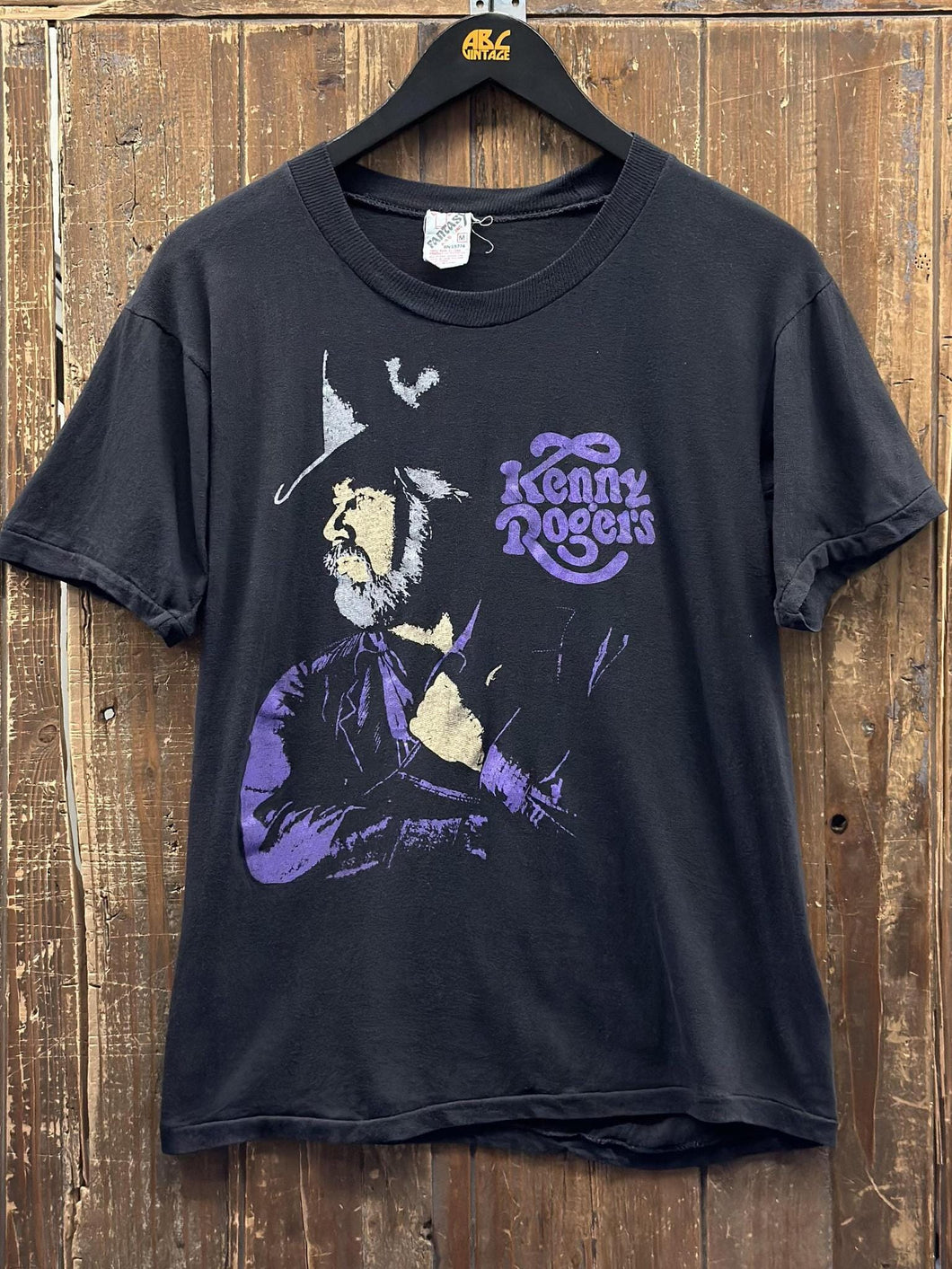 Kenny Rogers Vintage 80s Tee Black Purple ABC Vintage 