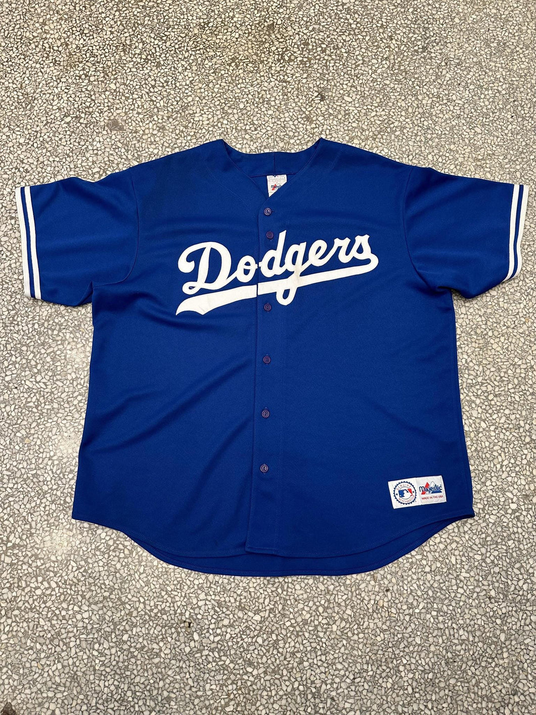 LA Dodgers Vintage 90s Majestic Baseball Jersey Blue ABC Vintage 