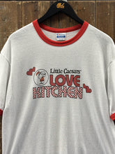 Load image into Gallery viewer, Little Caesars Vintage 90s Love Kitchen Ringer Tee White ABC Vintage 