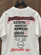 Load image into Gallery viewer, Lollapalooza Vintage 1992 Giant Tag Tee White Red Grey ABC Vintage 