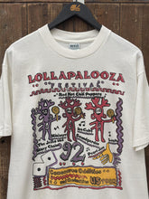 Load image into Gallery viewer, Lollapalooza Vintage 1992 Tee Faded White Purple Red ABC Vintage 