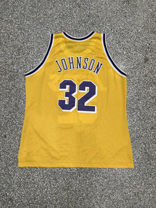 Los Angeles Lakers Magic Johnson Vintage 90s Champion Basketball Jersey ABC Vintage 