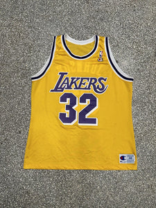 Los Angeles Lakers Magic Johnson Vintage 90s Champion Basketball Jersey ABC Vintage 