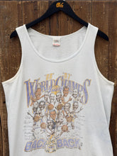 Load image into Gallery viewer, Los Angeles Lakers Vintage 1987-1988 Back to Back World Champs Tank Top Super Faded White ABC Vintage 
