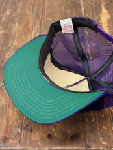 Load image into Gallery viewer, Los Angeles Lakers Vintage 1988 NBA Champs New Era Trucker Hat Purple ABC Vintage 