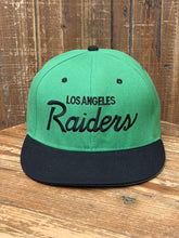 Load image into Gallery viewer, Los Angeles Raiders Vintage 90s TI$A Custom Snapback Green Black ABC Vintage 