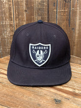 Load image into Gallery viewer, Los Angeles Raiders Vintage 90s TI$A Custom Snapback Sun Faded Black ABC Vintage 